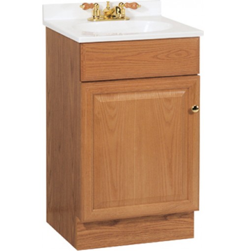 Oak Integral Single Sink Bathroom